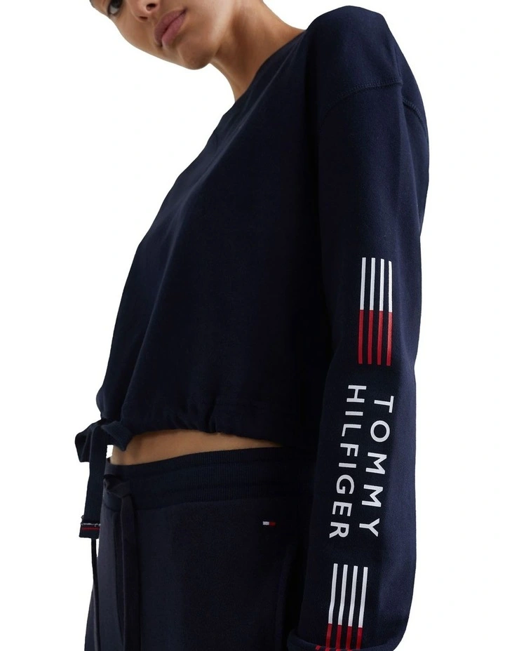 Buy π₯ Tommy Hilfiger Stretch Logo Track Sweatshirt In Desert Sky β€οΈ - Image 3