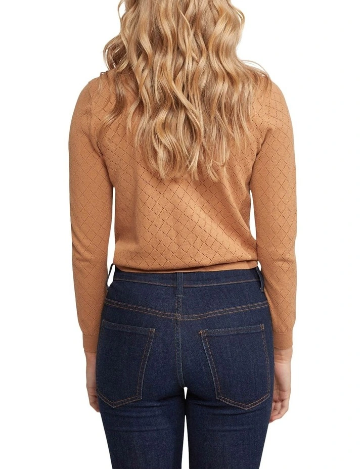 Hot Sale π₯° Oxford Jodie Pointelle Cardigan In Camel/Pink β¨ - Image 3