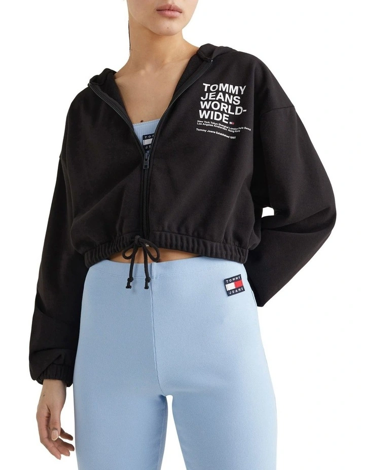 Cheapest π Tommy π Jeans Crop Worldwide Zip Thru In Black π - Image 2