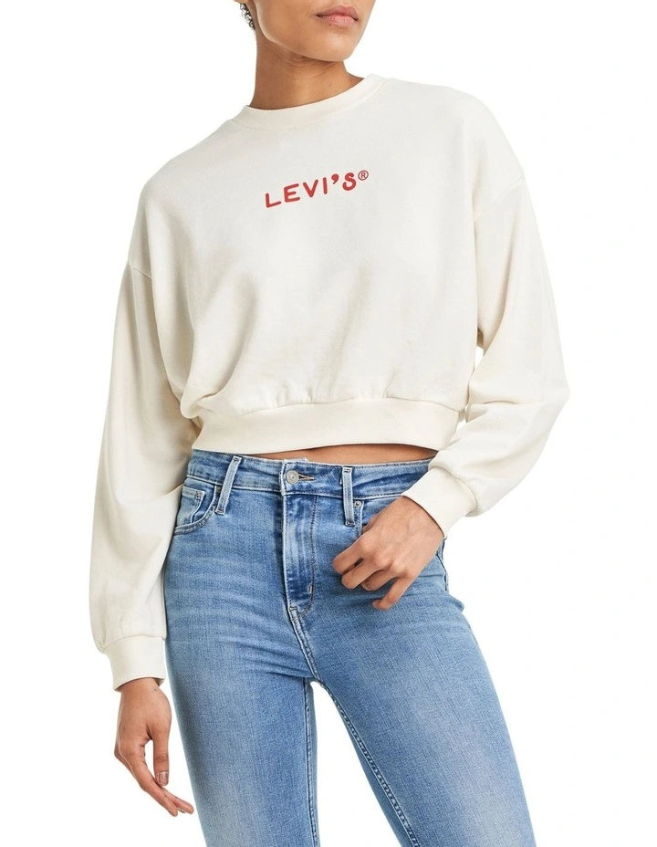 Outlet π Levi's Graphic Laundry Day Crewneck Jumper In White π - Image 3