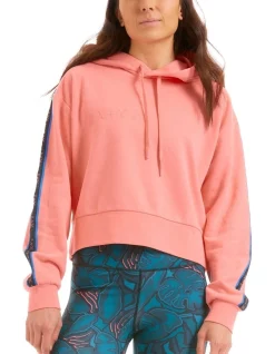 Cheapest ๐ X Y Active Cropped Hoodie In Pink Punch โ๏ธ
