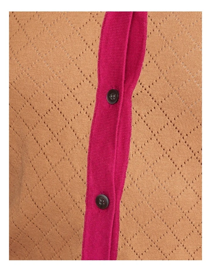 Hot Sale π₯° Oxford Jodie Pointelle Cardigan In Camel/Pink β¨ - Image 6