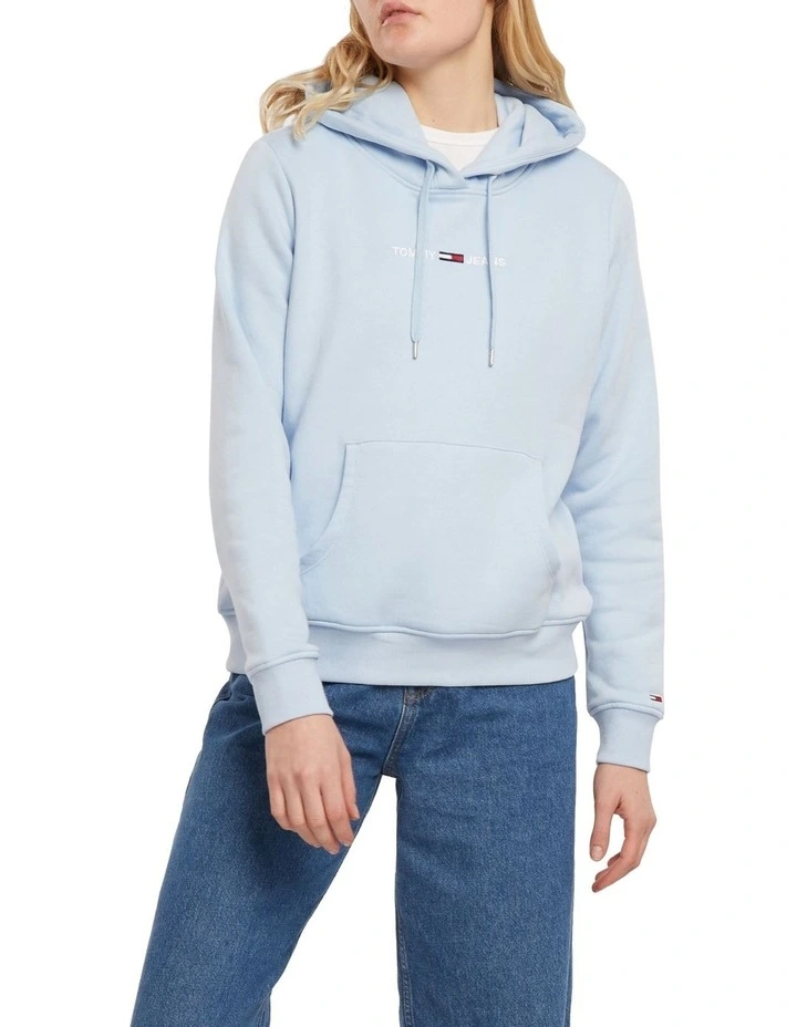 Wholesale π Tommy π Jeans Linear Logo Hoodie In Chambray Blue π₯°
