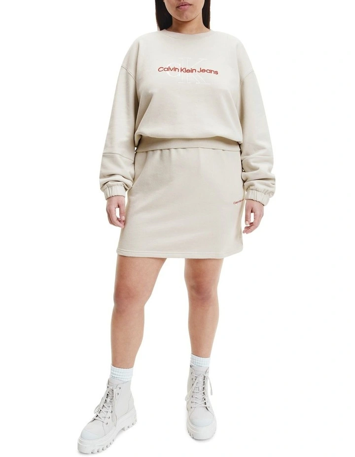 Coupon π Calvin Klein π Jeans Two Tone Monogram Crop Crew Neck Sweater Eggshell π - Image 2