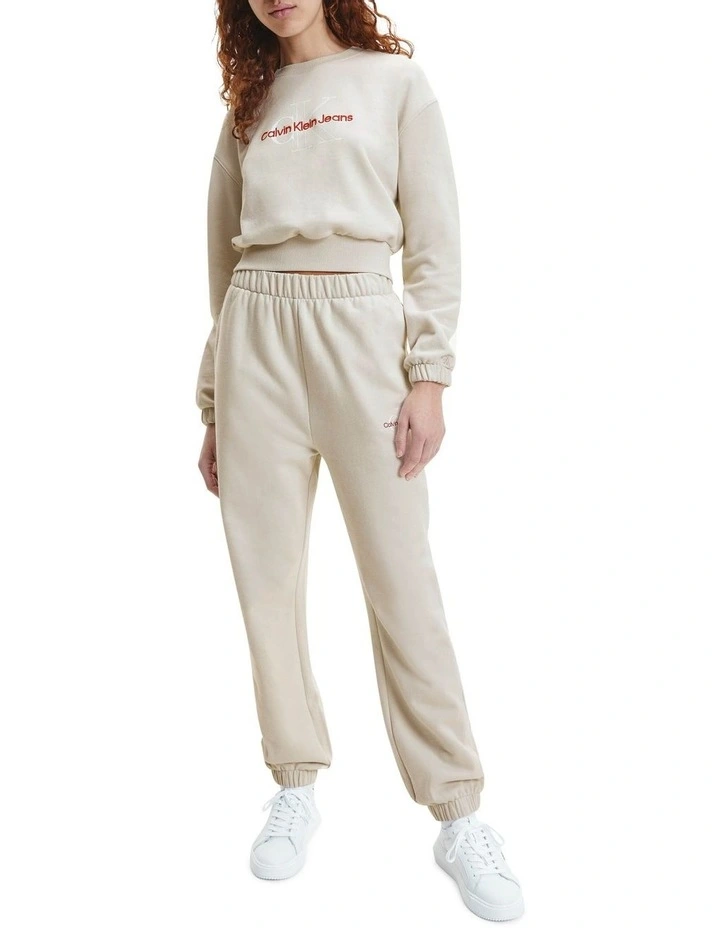 Coupon π Calvin Klein π Jeans Two Tone Monogram Crop Crew Neck Sweater Eggshell π - Image 4