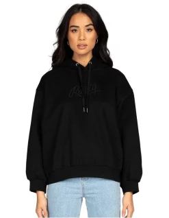 Best deal 🤩 Rusty Script Oversize Hooded Fleece Black 👍