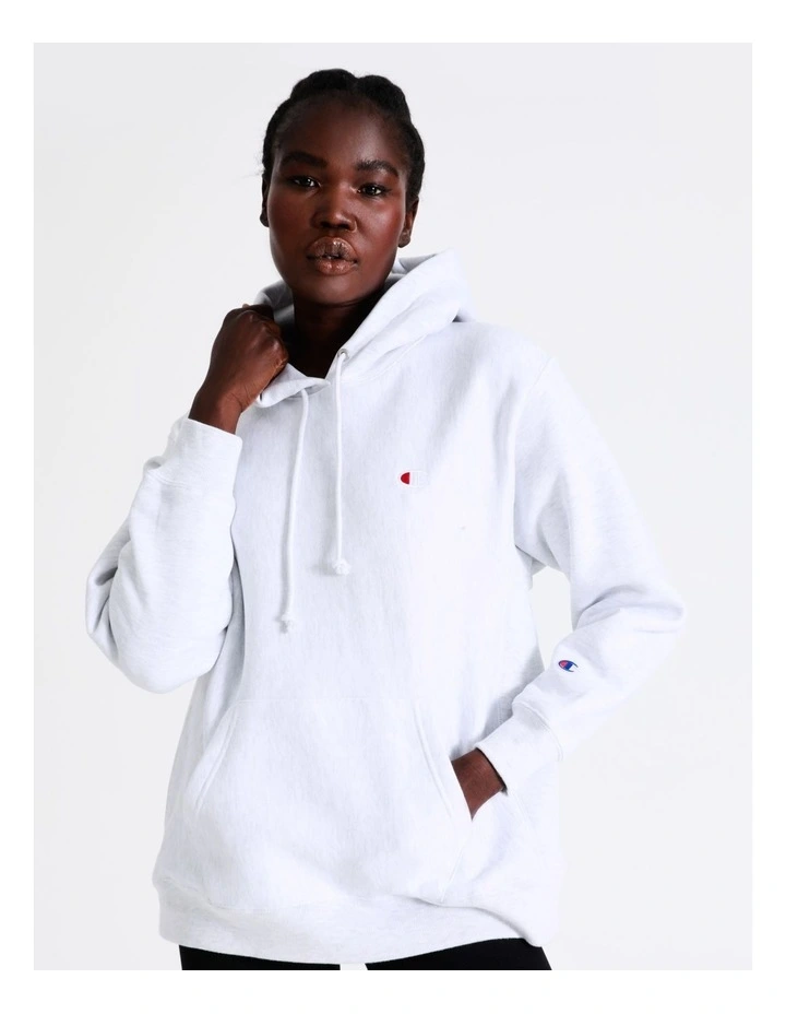 Buy π€© Champion Reverse Weave Relaxed Hoodie In Silver Grey π - Image 5