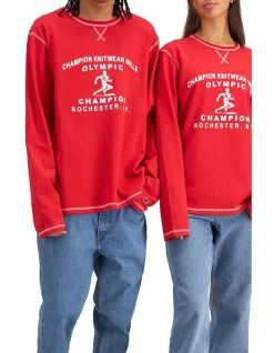 Best deal ✨ Champion Collegiate Heritage Long-Sleeve Tee Team In Red Scarlet 💯