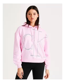 Cheapest 🔥 Calvin Klein 👖 Jeans Illuminated CK Hoodie In Pink 👍