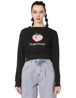Deals 🌟 Dangerfield Team Peach Cotton Sweater Black 🛒