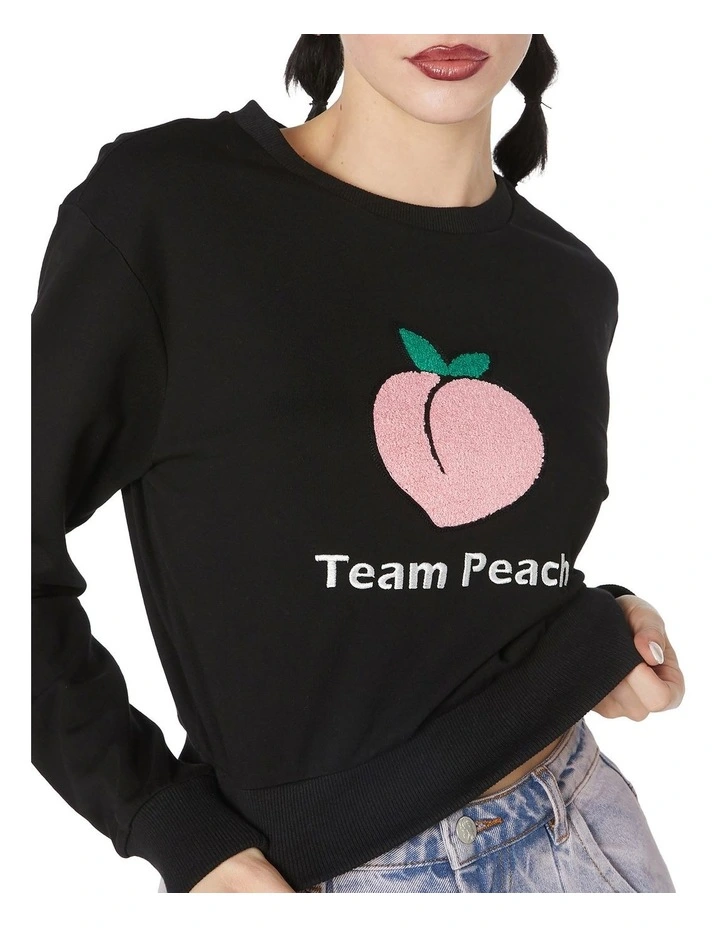 Deals π Dangerfield Team Peach Cotton Sweater Black π - Image 4