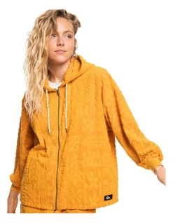 Coupon 🧨 Quiksilver Nomad Culture Zip Up Hoodie Sunflower Orange ⌛