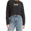 Hot Sale 👍 Levi's Standard Crew Neck Sweatshirt Black 🎉