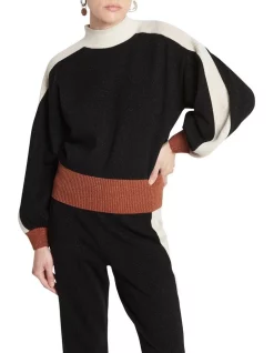 Budget β Sass & Bide Make It Rain Metallic Knit Sweater In Black β