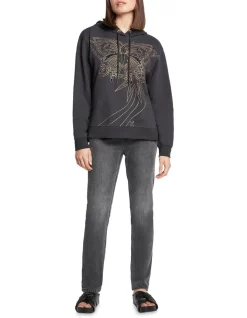 Flash Sale ⌛ Sass & Bide Stardust Oversized Hoodie In Washed Black 🎁