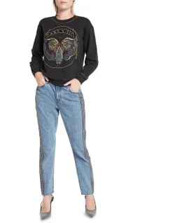 Outlet 😉 Sass & Bide Find Your Wings Relaxed Fit Sweatshirt Faded Black 🎁
