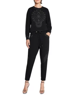 Cheapest 🔔 Sass & Bide Getaway Plan Luxe Embroidered Sweatshirt Black ❤️