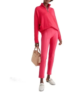 Best Pirce π Tommy Hilfiger Zip-Up High-Neck Sweater In Pink Splendor π₯°