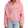 Discount ❤️ Tommy 👖 Jeans Signature Zip Hoodie In Pink 💯