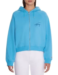 Wholesale 💯 Tommy 👖 Jeans Signature Zip Hoodie In Blue 🥰