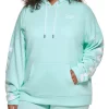 Deals ❤️ DKNY Sport Distressed Crackle Logo Hoodie Beach Blue ✔️