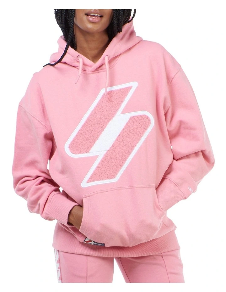 Best deal π Superdry Code Logo Chenille Oversized Hoodie Montauk Blush βοΈ