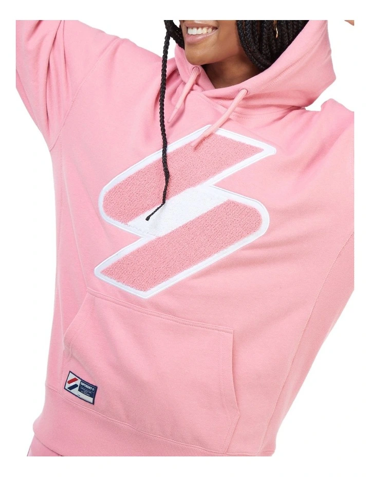 Best deal π Superdry Code Logo Chenille Oversized Hoodie Montauk Blush βοΈ - Image 7