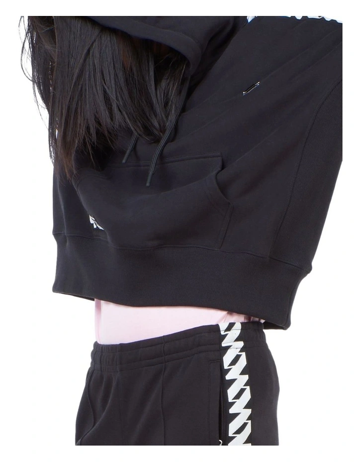 Discount π Superdry Code Logo Tape Crop Hoodie Black βοΈ - Image 4