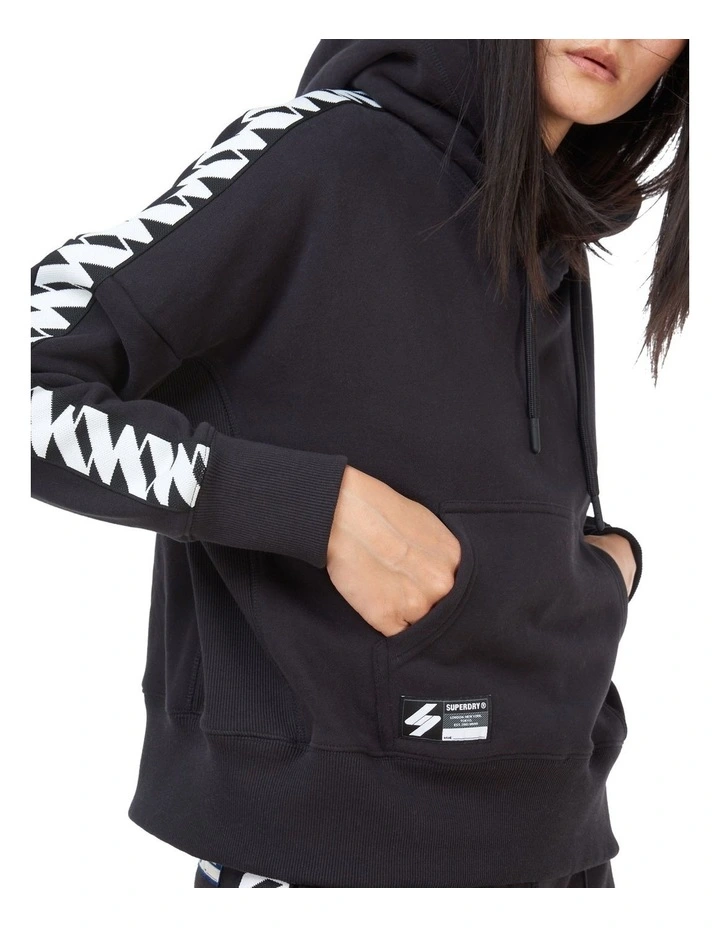 Discount π Superdry Code Logo Tape Crop Hoodie Black βοΈ - Image 6