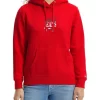 Deals 🔔 Tommy 👖 Jeans Essential Logo Hoody Deep Crimson ❤️