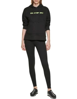 Cheapest ⌛ DKNY Sport Shadow Logo Oversized Hoodie In Black 🥰