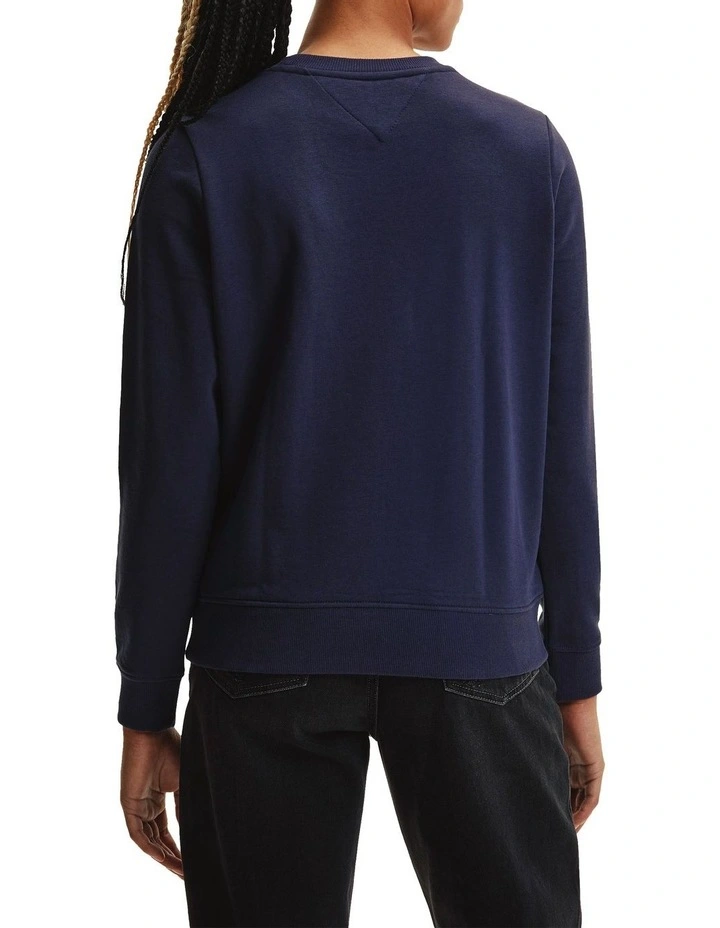 Hot Sale β¨ Tommy π Jeans Essential Logo Crew Neck Sweatshirt Twilight Navy π - Image 2