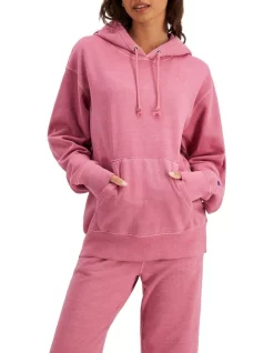 Cheap 🎉 Champion Vintage Dye Oversized Hoodie Terracotta Pink CTGVA1 🎁