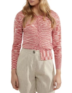 Discount 🎁 Oxford Kelly Space Dye Cardigan In Red ❤️