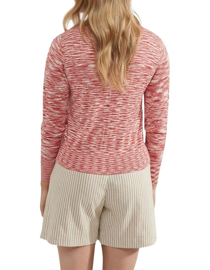 Discount π Oxford Kelly Space Dye Cardigan In Red β€οΈ - Image 3