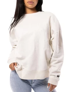 Outlet ✔️ Russell Athletic Reformer Lined Crew Sweat In Stone 🔥