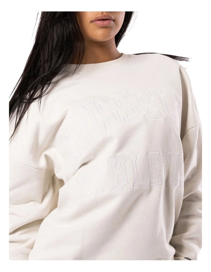Outlet βοΈ Russell Athletic Reformer Lined Crew Sweat In Stone π₯ - Image 4