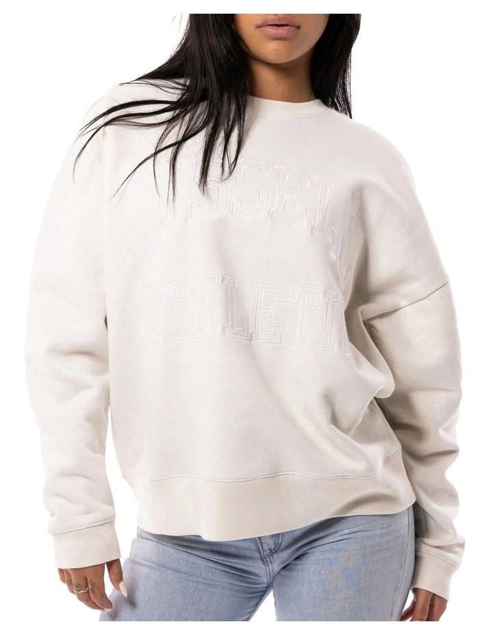 Outlet βοΈ Russell Athletic Reformer Lined Crew Sweat In Stone π₯ - Image 5