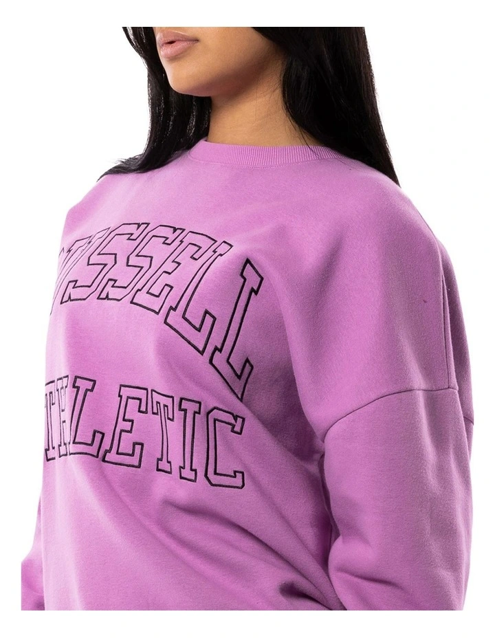 Cheapest π Russell Athletic Reformer Lined Crew Sweat In Neon Grape π - Image 3