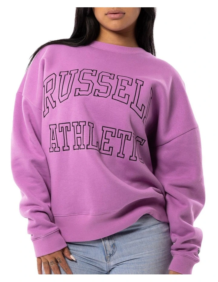 Cheapest π Russell Athletic Reformer Lined Crew Sweat In Neon Grape π - Image 4