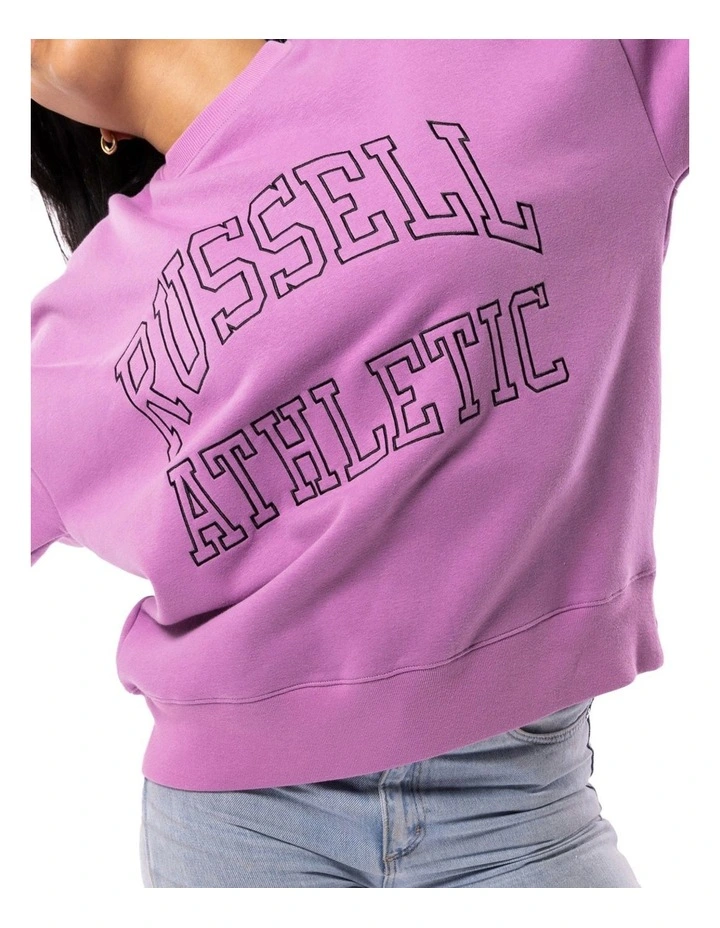 Cheapest π Russell Athletic Reformer Lined Crew Sweat In Neon Grape π - Image 6