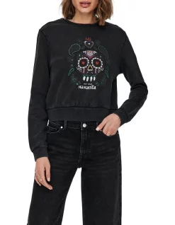 Coupon π― ONLY Lucinda Life Long Sleeve Sweat Top Black β