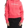 Discount ❤️ Converse Woodmark Fleece Pullover Hoodie In Strawberry Red ❤️