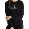 Deals 🎉 Calvin Klein Logo Lounge Refresh Long Sleeve Sweatshirt In Black ❤️