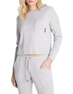 Flash Sale 👍 Rockwear Walk The Line Ribbed Pocket Crew In Grey ⭐