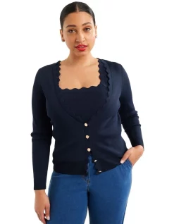 Outlet ❤️ Review Seashell Cardi In Midnight Blue 🥰