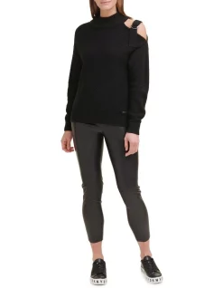 Promo 🥰 DKNY Cut Out Shoulder Sweater Black 💯