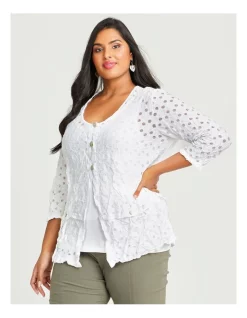 Coupon 💯 Taking Shape Penny Spot Crop Cardigan In White 👍