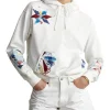 Wholesale 😀 Polo Ralph Lauren Logo Quilted Motif Fleece Hoodie In White ✨