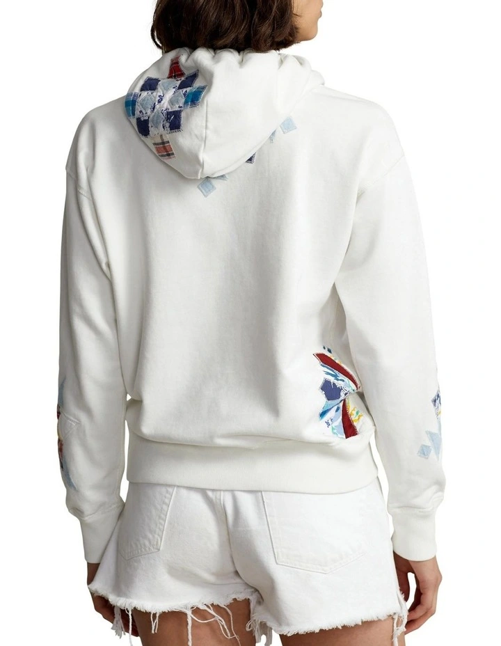 Wholesale π Polo Ralph Lauren Logo Quilted Motif Fleece Hoodie In White β¨ - Image 2